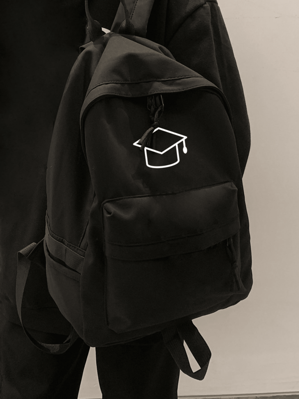 A Backpack With A Doctoral Cap Pattern Is A Must-Have For Students Returning To School, Traveling, Or Vacationing.