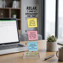 1 pieza Tablero de notas acrílico desmontable para monitor de computadora & Tablero de información de notas con base, soporte para notas adhesivas de pantalla de computadora, adecuado para accesorios de escritorio de oficina - Conjuntos - Ver 3