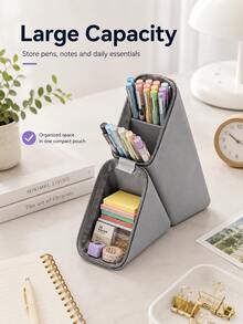 This Silicone Stationery Storage Bag Features A Zipper Closure And Diamond Pattern Design, Suitable For Desktop Storage And Portable Carry, A Minimalist Multifunctional Pencil Case, An Essential Back-To-School Item For Students - Multicolor - View 7