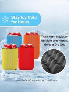 1/3/5pcs Multi-Color Neoprene Can Cooler Sleeve, 4mm Thick Insulation Anti-Condensation, Portable Beer Bottle Insulated Cup Holder, Outdoor Beach Party Camping Anti-Slip Drink Thermal Sleeve - View 3