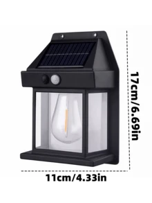 Lampu Dinding LED Tenaga Surya Nirkabel, 300mAh, Lampu Koridor Tahan Air IP65, 3 Mode & Sensor Gerak, Cocok Untuk Pintu Masuk Rumah, Pintu Garasi, Pagar Taman, dan Dekorasi Lanskap - A - View 8