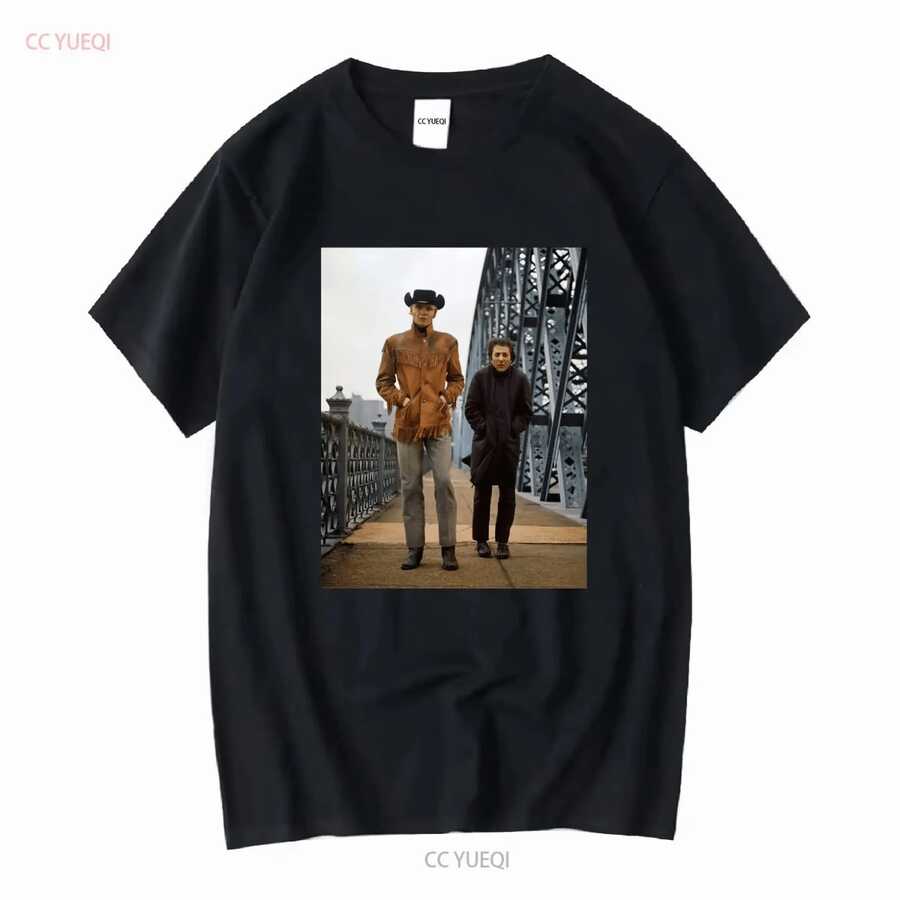 Camiseta del Cowboy de Medianoche de los años 60 de Dustin Hoffman, estilo western de Nueva York, en blanco de manga larga o corta, lavada vintage, cómoda y elástica - Negro - Ver 1