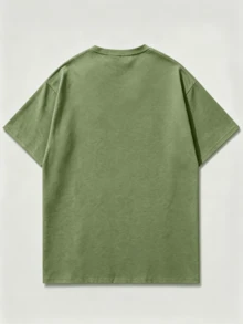 Double Sided Print Alien UFO Graphic Tee, Oversized Y2K Urban Fashion Graphic Tee For Men, 4th Of July Father Day - 綠色 - 查看 4