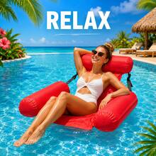 Ghế nằm nổi hồ bơi, ghế võng bơm hơi cho người lớn, giường nổi hồ bơi, sofa nổi hồ bơi họa tiết hoa màu xanh, phù hợp cho tiệc hồ bơi mùa hè, hồ bơi bơm hơi, sân vườn, phao nổi hồ bơi bơm hơi, đồ dùng du lịch thiết yếu, phụ kiện đi biển - Ghế tựa bơm hơi - Xem 2