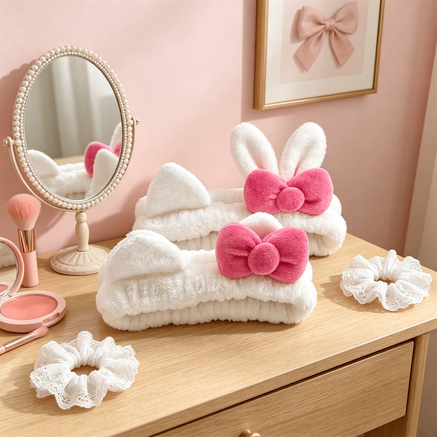 SANRIO 三麗鷗 1/2/Pcs 女用 Hello Kitty 洗臉髮帶，精緻多功能髮帶，防潮袖口 KT 貓手腕帶，適用於各種場合 - 派對、日常外出、浴室、化妝、旅行配件、情人節、婚禮、生日禮物、母親節、節日派對