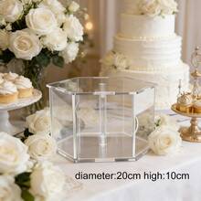 1pc Transparent Acrylic Hexagon Cake Separator DIY Photo Frame Cake Layer Display Stand For Wedding Anniversary Bridal Shower Party Decoration - View 10