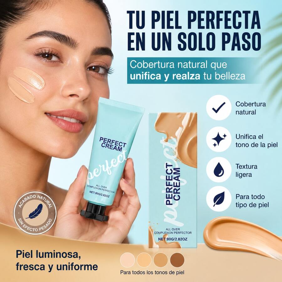 MOPOYAT Crema hidratante, un gel facial profesional adecuado para todo tipo de piel, un humectante facial que hidrata y suaviza la piel, el secreto para una tez suave, adecuado para el maquillaje diario, de larga duración y a prueba de manchas. - Beis - Ver 1
