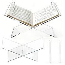 1pc Transparent Acrylic Bookshelf - Acrylic Bookshelf With 2 Book Clips, Open Bookshelf For Display And Reading, Suitable For Art, Bible, Cookbook, Easel, Magazine, Textbook - Sets - View 12