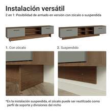 Madesa Agata TV Stand Rack With 2 Doors, Up To 80cm MG1 - Multicolor - View 7