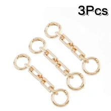 1Pc/2/3Pcs Bag Extension Chain Gold/Silver Color Optional Modification Accessory Chain Metal Texture Extended Chain Compatible With Underarm Bag Crossbody Bag Shoulder Strap Extension Buckle - Multicolor - View 19