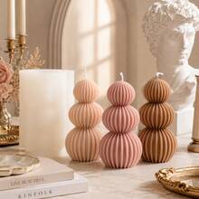 Zhonghui Mold 3D Swirl Ball Candle Silicone Mold, Ribbed Bubble Spiral Candle Mold For DIY Scented Candles, Resin, Soap, Plaster, Wedding And Home Decor Crafts - Geometry - View 4