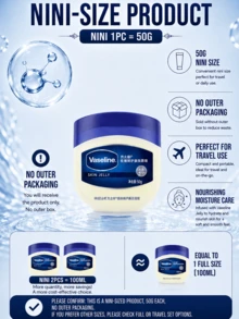 Vaseline Classic Repair Jelly Original 50g/100g, Repairs Dry Hands, Peeling Heels, And Rough Joints, Deeply Moisturizes, Soothes Extremely Dry Skin, Suitable For All Skin Types - 彩色 - 查看 5