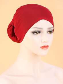 Tie-Up Headband Hat Suitable For Daily Wear - Burgundy - View 2