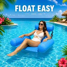 Ghế nằm nổi hồ bơi, ghế võng bơm hơi cho người lớn, giường nổi hồ bơi, sofa nổi hồ bơi họa tiết hoa màu xanh, phù hợp cho tiệc hồ bơi mùa hè, hồ bơi bơm hơi, sân vườn, phao nổi hồ bơi bơm hơi, đồ dùng du lịch thiết yếu, phụ kiện đi biển - Ghế tựa bơm hơi - Xem 4