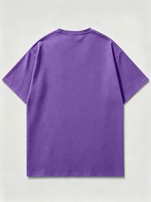 Double Sided Alien Graphic Tee, Oversized Urban Y2K Summer Casual Top For Men, Father Day Gift - Purple - View 4