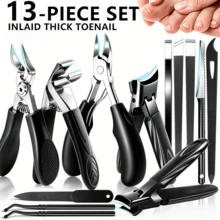 Heavy Duty Toenail Clipper Set, Suitable For Thick Nails And Ingrown Nails, Includes Nail Clippers, Nail File, Dead Skin Remover And Foot Care Tools, Designed For Men And Elderly Foot Care - Multicolor - View 1