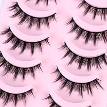 Cílios Postiços Estilo Cartoon 5 Pares, Cílios Falsos Densos com Acabamento Natural Macio, Cílios Individuais para Maquiagem Diária Vibrante, Maquiagem de Olhos Cartoon & Cílios para Cosplay nos Estilos EU/US/JP, Cílios Postiços para Mulheres Iniciantes - Visão 3