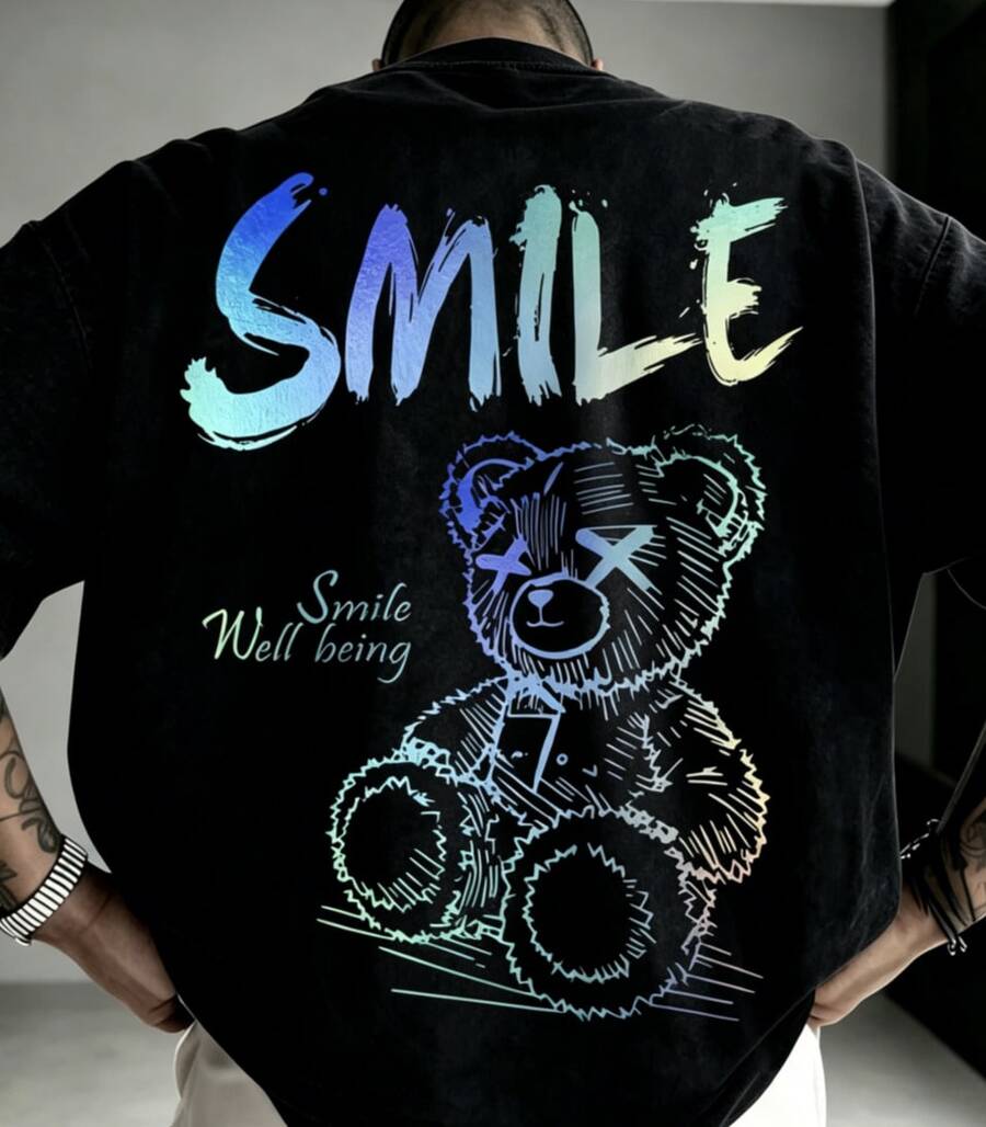 Zrgoth Men's Casual And Versatile Short Sleeve T-Shirt With Simple Printed - الأسود - مشاهدة 1