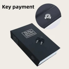 1pc Creative Book Safe, Key Lock Hidden Bedside Safe, Black Small/Medium/Large Sizes, Creative Simulated Small Storage Box, Suitable For Office, Bedroom And More - Black - View 7