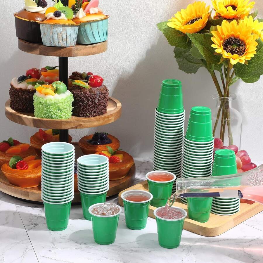 20pcs Mini Party Cups, 2oz Cups, Suitable For Party, Picnic, Wedding, Home, Office, Reusable Mother's Day Party Supplies - Multicolor - View 1