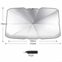1PC Car Windshield Sunshade, Foldable Car Umbrella For, Uv-Resistant Front Window (Heat Protection) Windshield Cover Clip - A - View 13