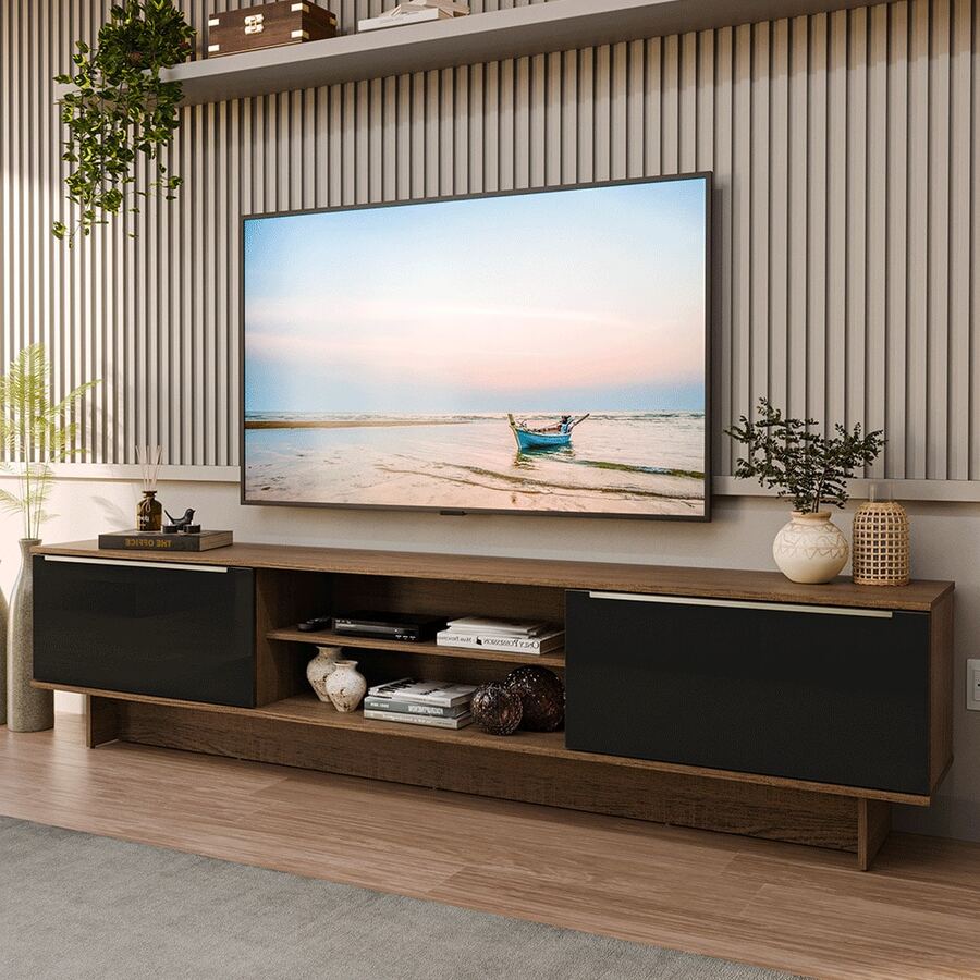 Madesa Lux TV Stand Rack With 2 Doors, Up To 80cm - Multicolor - View 1