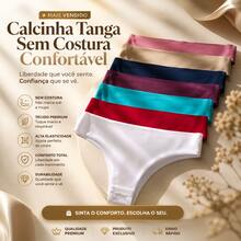 Calcinha Confortável Sem Costura Sweet Tanga - Multicolorido - Visão 2