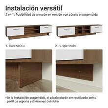 Madesa Agata TV Stand Rack With 2 Doors, Up To 80cm - Multicolor - View 9