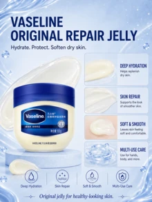 Vaseline Classic Repair Jelly Original 50g/100g, Repairs Dry Hands, Peeling Heels, And Rough Joints, Deeply Moisturizes, Soothes Extremely Dry Skin, Suitable For All Skin Types - 彩色 - 查看 7