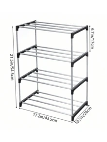3-Tier Or 4-Tier Stackable Shoe Rack, Suitable For Entryway, Hallway, Closet, Space-Saving | Fits Sneakers, High Heels, Slippers, Flats, Ankle Boots | Multi-Functional Bag Display And Storage Shoe Rack - Multicolor - View 13