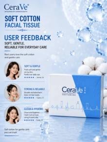 CeraVe 柔軟棉質面紙 (30片)，純棉乾濕兩用棉片，日常護理與卸妝使用，超柔軟觸感，適合敏感/脆弱肌膚 - 黑與白 - 查看 8