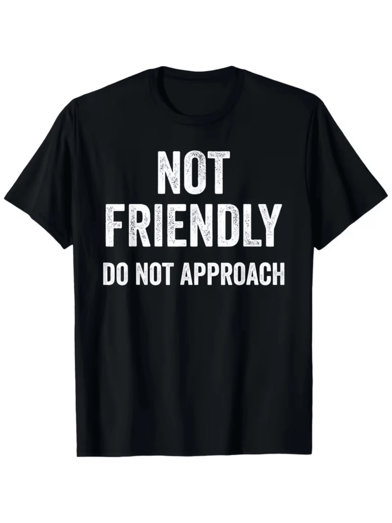 Mensaje de advertencia divertido que expresa personalidad fuerte con letras grandes camiseta de hombre casual moderna cómoda para diario - Negro - Ver 1