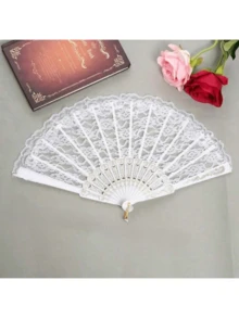 1pc Vintage Tassel Lace Hand Fan (Chinese Folding Fan), Perfectly Suitable For Cosplay, Photography, Summer Cooling, Wedding Favors, Tea Parties And Other Occasions. Summer Cooling - Fan (non-electric) - View 13