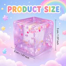 1/3pcs Squeeze Cube Toys, Sensory Toys, Squeeze Toys, Filled With Star-Shaped Glitter, Designed To Relieve Anxiety And Stress; Perfect As Birthday Gifts, Party Favors Or Classroom Rewards. - Multicolor - View 7