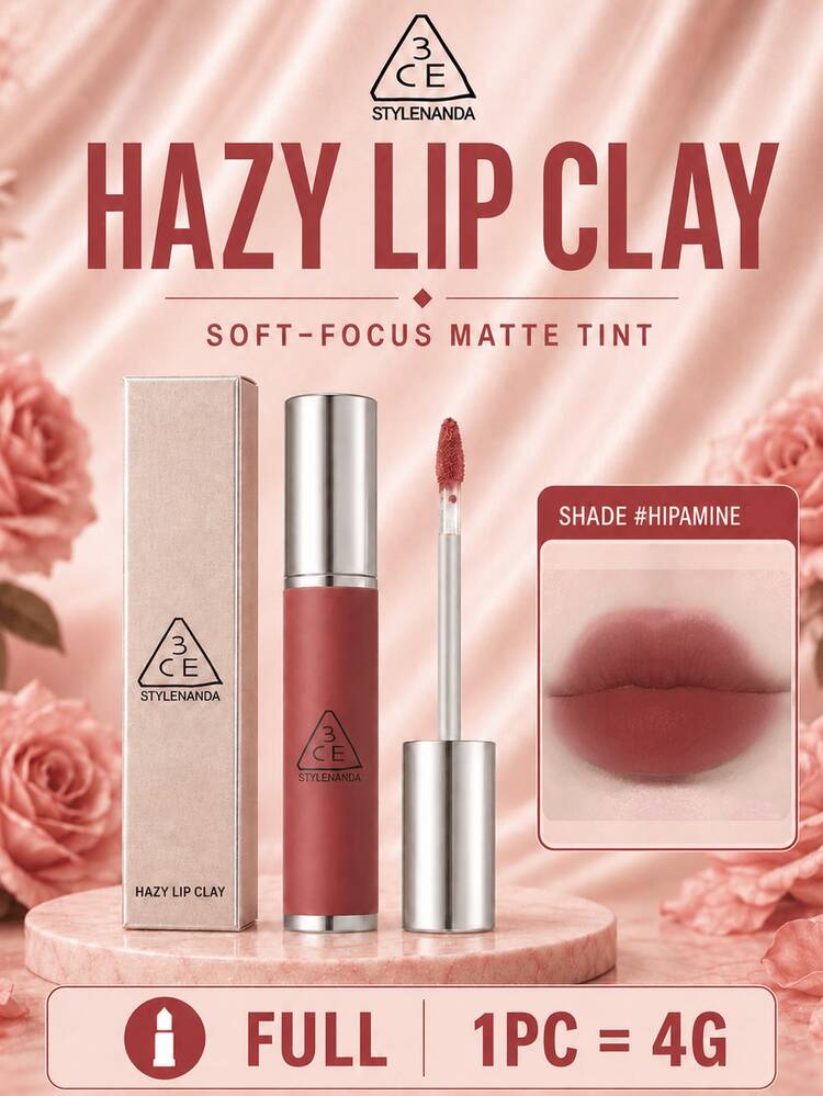3CE HAZY LIP CLAY#HIPAMINE 4g，質地滑順不乾燥，可疊加顯色，適合黃色與白色膚色 - #HIPAMINE - 查看 11