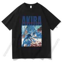 Classic Natural T-Shirt From Akira 1988 V7 Manga K.Otomo Tokyo 100% Cotton Men's Casual Brand European Size - 黑色 - 查看 1