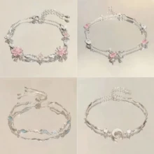 1pc Cherry Blossom Bow Zirconia Bracelet, Suitable For Daily Wear - Multicolor - View 15