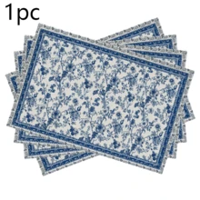 Rectangular Polyester Placemat, Blue And White Chinese Peony Floral And Blue Border Print, Waterproof Heat-Resistant Washable Table Decor Mat, Suitable For Table Decoration And Heat Insulation - Multicolor - View 21