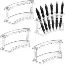 1 Set Plastic Pen Holder, 6-Slot Pen Display Rack . Eyebrow Pencil Holder . Makeup Brush Holder . Storage Rack, Suitable For Home Office And Store Use, Desktop Display Rack, Office Desk Accessories, Office Supplies - Multicolor - View 7