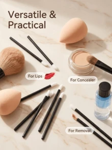 JINSHEE202 Lipstick Applicator, Multi-Function Lipstick Brush For Even Application, Facial Makeup Detail Brush, Lipstick And Lip Gloss Applicator, No-Shed Makeup Brush, Portable Travel Essential Makeup Tool - Black - View 4