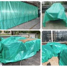 多規格防水帆布，附加固金屬扣眼，可用作雨罩、遮陽布、冬季植物保溫蓋、溫室薄膜，具防塵、防水、抗紫外線特性，適用於庭院、陽台、門廊、花架、狗屋、露營帳篷及各種戶外露營場地，可作為防水雨罩、防雨布、防雨網使用 - 綠色 - 查看 5