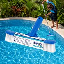 Straight Wall Pool Cleaning Brush, Ergonomic Design, Lightweight, Durable Bristles That Won't Scratch Surfaces, Robust Structure For Long Lifespan, Maintenance Accessory For All Types Of Private And Public Pools - 藍色 26*14cm - 查看 4