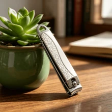 Diamond Pattern Zinc Alloy Nail Clipper, Small/Large Size Optional, Built-In Nail File | Precision Cast Embossed Pattern + Quenched Process For Long-Lasting Sharpness | 1pc Or 2pcs Fashionable Manicure & Pedicure Tool - Patterned Nail Clippers - View 3