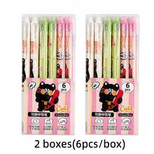 6/12pcs Black Cat Design Retractable 0.5Mm Erasable Gel Pens,Blue Ink,Comfortable Grip, Quick-Drying,Back To School Supplies Essentials - Multicolor - View 9