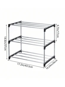 3-Tier Or 4-Tier Stackable Shoe Rack, Suitable For Entryway, Hallway, Closet, Space-Saving | Fits Sneakers, High Heels, Slippers, Flats, Ankle Boots | Multi-Functional Bag Display And Storage Shoe Rack - Multicolor - View 12