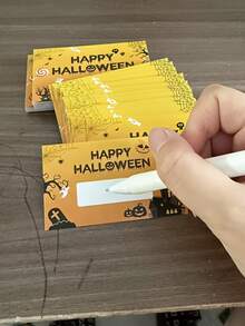 60/20pcs Halloween Theme Party Scratch Cards, Halloween Theme Greeting Cards - Cards With Pumpkin, Bat And Spider Patterns, Includes Scratch Film, Gift Raffle Tickets, Halloween Atmosphere Props, Theme Party Game Props, Suitable For Family Gathering Raffle Events, Holiday Party Props - Multicolor - View 2