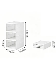 1pc Pre-Assembled Foldable Shoe Cabinet, Transparent Dust-Proof Shoe Boxes, Large-Capacity Shoe Storage Containers, Stackable, Available In Multiple Sizes. - Multicolor - View 12