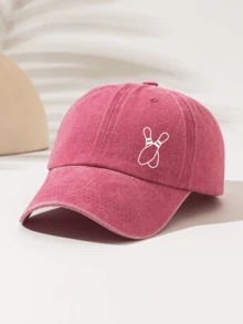 1pc Fashionable Minimalist Washed Baseball Cap With "Bowling Ball" Print Pattern, Gift For Family And Friends, Essential Fashion Item For Men And Women Suitable For Outdoor Sports - Washed Cap - View 9