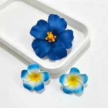 3件組夏威夷木槿花髮夾，適合女性與女孩，大尺寸多色熱帶人造花髮夾，波希米亞風髮飾，適合夏季海灘、夏威夷派對、婚禮伴手禮、情人節（紅、白、粉），髮爪、髮片、髮夾、髮簪 - 彩色 - 查看 25