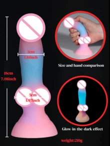 Silicone Realistic Dildo, Glowing Colorful Lifelike Penis Toy, Adult Sex Toy For G-Spot And Prostate Orgasm, Realistic Penis, For Him - one-size - View 11